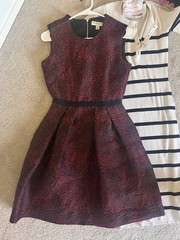 Burberry Women&rsquo;s red black Jacquard Dress Vintage , Size 4