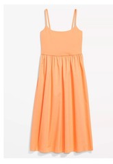 Old Navy Women&rsquo;s Fit & Flare Combination Midi Cami Dress Orange Size XS