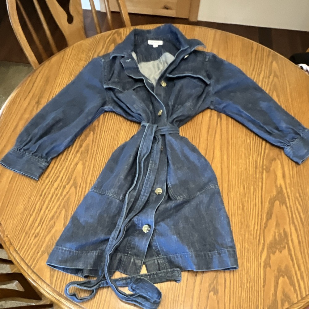 Free Assembly Blue Denim Collared Button Front Belted Shirt Dress Women&rsquo;s XL