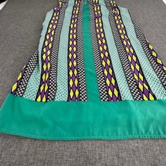 Paperdolls Shift Dress Large Green Purple Yellow White Black Sleeveless Round