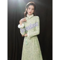 Chinese Traditional Qipao Dress Cheongsam Women&rsquo;s Clothing Embroidery Vintage