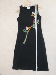 MAMATAYOE SPAIN DESIGNER black multicolour APPLIQUE FLORAL dress Size 8 10