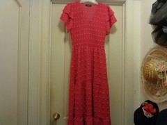 Hot Pink Textures Nubby Romantic Ruffles Midi Dress By Fashion S