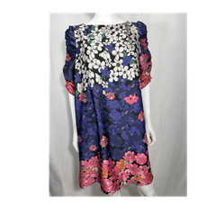 Vilagallo Floral Ombre Shift Dress Multi-Color Size 42 US 8/10 Pristine