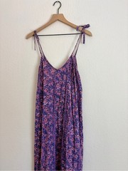 Emerson Fry India Sundress Violet Wildflower Organic Maxi Dress