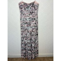 BCBG MaxAzria Romantic Whimsical Strapless Fitted Maxi Dress Gown Pastel Evening