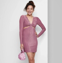 Women&rsquo;s Long Sleeve Cut Out Lurex Bodycon Dress – Wild Fable, CHOOSE SIZE/COLOR