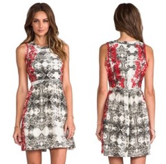 Parker Embroidered Ancho Sleeveless Mini Dress in Poinsetta Red Women Size Small
