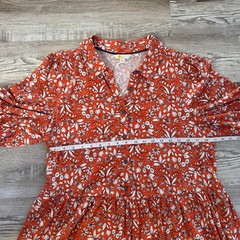 Boden Orange Floral Cotton Modal Midi Shirt Dress Cottagecore Summer Travel 14