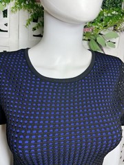 Revolve John + Jenn Women&rsquo;s Black Blue Eyelet Knit Bodycon Dress Size M