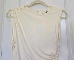 ZARA NWT Ivory Sleeveless Draped Dress Sz. L