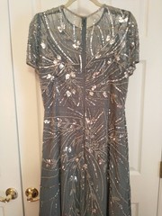 Aidan Mattox Short Sleeved Beaded Gown Size 16 EUC Mother Of The Bride / Groom