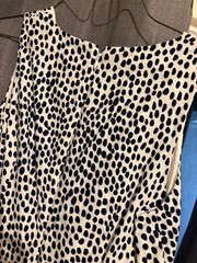 J.CREW White Blue Polka Dot Sheath Dress Sleeveless Round Neck Knee 6 Zip