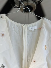 BILLY J Girls Size 12 White Embroidered Floral Fit & Flare V-Neck Dress