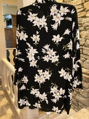 Entro Button-down Tunic Dress, Small, Stand-up collar, Flare Sleeve, Lined NWT