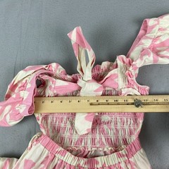 Sea New York Womens Henrietta Dress XS Maxi pink S ruffle smocked Cotton Linen