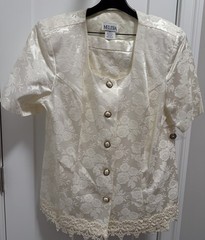 Melissa Ivory Suit w/pencil skirt 18W Wedding, Formal Occassion, Dry Clean Only