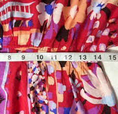 ODDI L Boho Floral Patchwork Maxi Dress Split Flutter Sleeve Pockets NWT