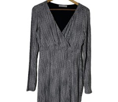 Athleta Black White Micro Dot Wrap It Up Faux Wrap Casual Dress Women Size S