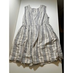 Pact Womens Organic Cotton Double Gauze Dress M Striped Blue White Summer Boho