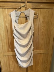 Do & Be Beige Ruched Bodycon Fit Sleeveless Dress Women’s Large EUC