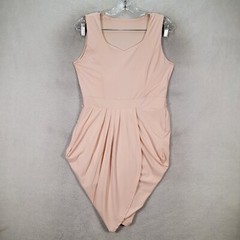 Unbranded Womens Dress Size L Pink Jersey Draped Stretch Pleated Sexy Tulip