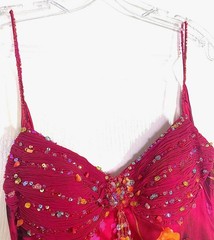 SUE WONG Nocturne Floral Embellished Bead Tassel Ruched Silk Tiered Gown Dress 4