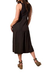 TRIBAL Maxi Tank Dress W/Tassels Sky BLACK SIZE S