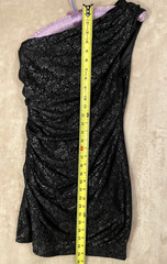 Express Sleeveless Single-Strap Ruched Black Lace Lined Dress Size 0 Side Zip
