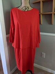 Coldwater Creek Easy Does It Ponte Pullover Knit Dress Red Size M – NWT
