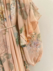 NWT Zimmermann Summer Fresh Elegant Peach Hydrangea Print Tie Waist Maxi Dress