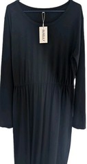 AUSELILY Woman&rsquo;s Black Long Sleeve Pullover Maxi Dress – Size 2XL