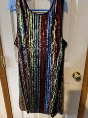 Torrid 3 3x xxxl PRIDE Multicolor Sequin mini Dress Beautiful black red gold