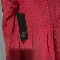 Wild Fable Pink Smocked Textured Tiered Ruffle Hem Sweetheart Midi Dress 3X