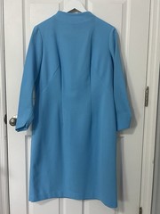 Vintage Mod 1960s Claralura Original California Blue Mock Neck Shift Dress