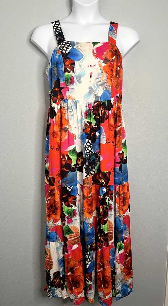 Antthony Women&rsquo;s Printed Challis Tiered Maxi Tank Dress Size M