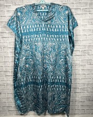 Winlar Kaftan Mumu Women’s One Size Grecian Goddess Blue Silver
