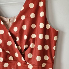 Brown Cream Polka Dot Sun Dress 10 Twee Retro Preppy Wedding Guest Date Night