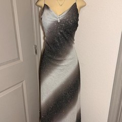 Onyx Nite Black & silver ombre sparkly maxi dress