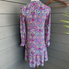 Matilda Jane Floral Boho Tunic Dress Crochet Bib Long Sleeve Women&rsquo;s XS