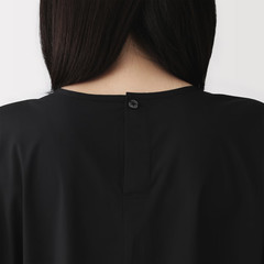 MUJI Womens Light Broadcloth Pullover Dress Off White Stripe FedEx