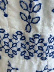 Tory Burch Mariana blue white embroidered maxi dress size 2 stains DEAL size XS
