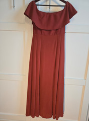 Altar&rsquo;d State Rust Off Shoulder Maxi Dress Womens L Ruffle Boho Wedding Guest