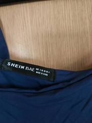 Shein Bae Solid Scoop Neck Tank Navy Dress