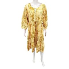 Destination 365 Womens Printed 3/4 Sleeves Sunny Midi Dress Petite X-Large Size