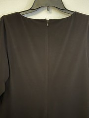 Calvin Klein Black Split-Sleeve Beaded Cuff Dress – Sz 6 Elegant Sophistication