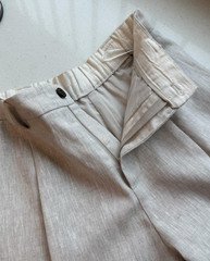QUIET LUXURY Linen Shorts High Waisted Bermuda Pants Casual Sunmer