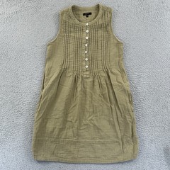 Quince Dress Womens XS Olive Green Gauze Cotton Sleeveless Tunic Casual Boho