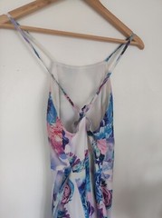 Ginger Fizz Formal Strappy Wrap Front Dress In Floral Design UK 8