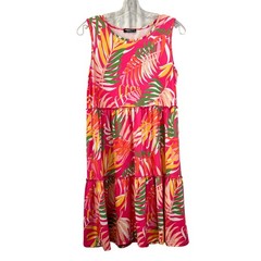 Heimish USA Women’s Tropical Print Dress A-Line Sleeveless Pink/Multi Small